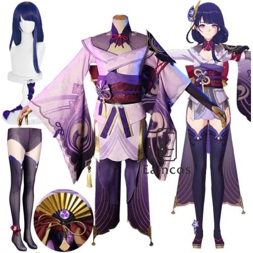 Shogun Cosplay Costume Wigs Genshin Impact Lovely Dress Outfit Halloween Carnival Party Women Costumes Uniform