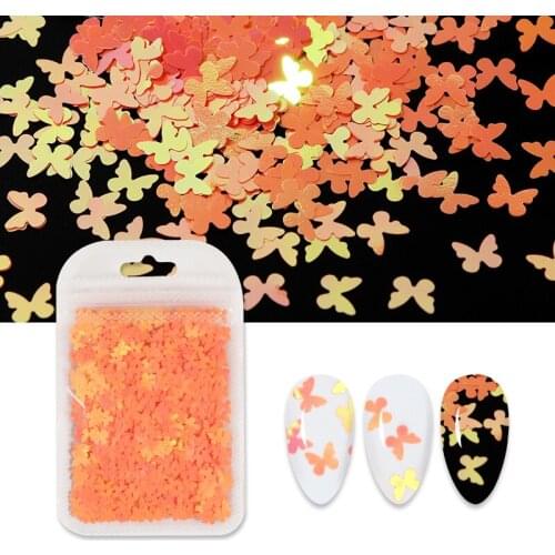3D Mermaid Butterfly Nail Glitter Sequins Sparkly Flower Shape Flakes For DIY Manicure Gel Polish Nail Art Decorations RK140152