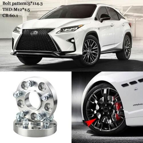 4pcs 1" Wheel Spacers Adapters 5 Lug 5x4.5"/5x114.3-12x1.5 Studs For Lexus RX