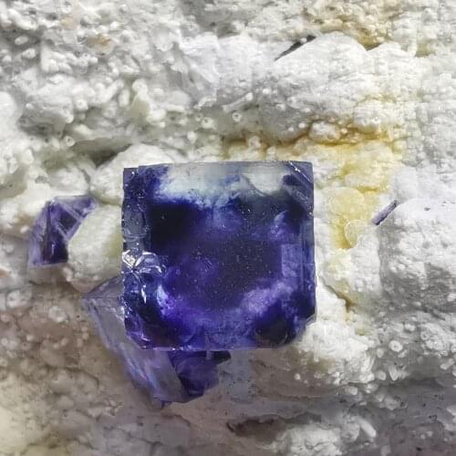 81.2gRare natural purple Fluorite Crystal Cluster mineral paragenesis specimen