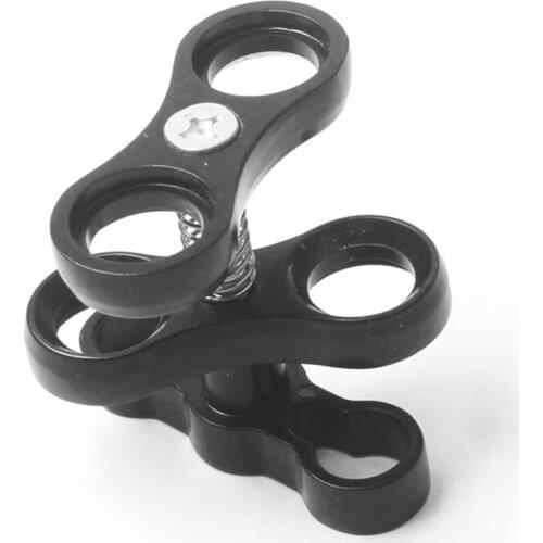 Aluminum Alloy Scuba Diving Light Torch Dual Ball Joint Arm And 2 Butterfly Clip Clamp Mount For Underwater Photography Camera