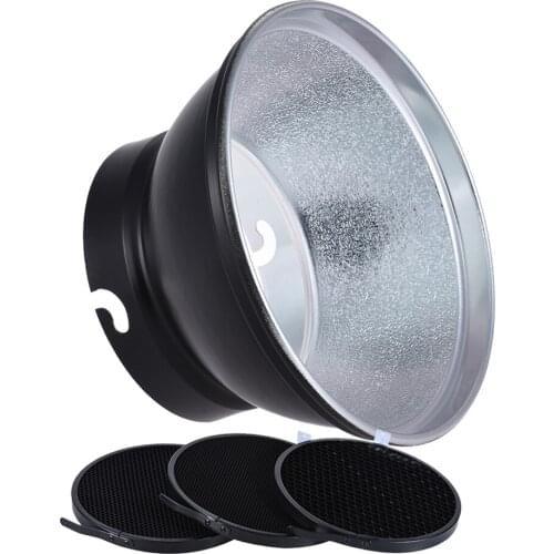 Andoer 7" / 180mm Reflector Diffuser Shade Lamp Shade for Elinchrom Flash Light Portrait Commercial Photography Accessory