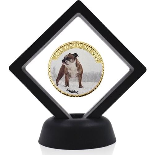 Business Souvenir Gifts Year of The Dog 24k Gold Plated Metal Coin collectible challenge metal crafts with Box