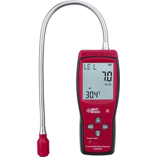 AS8800A Combustible Natural Gas Detector Large LCD Gas Leak Location Determine Analyzer Tester Sound Light Alarm Lithium battery