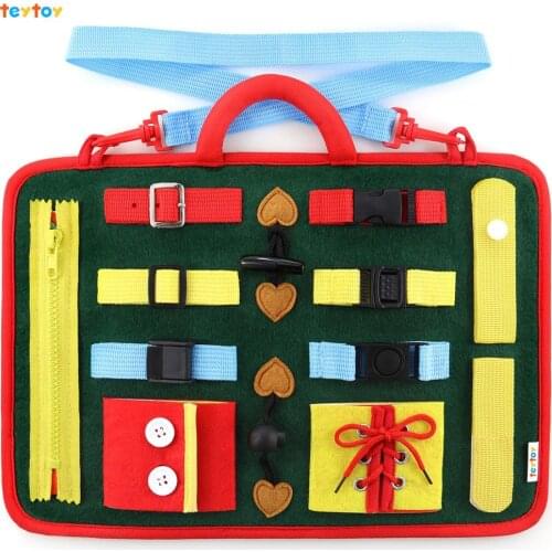 Teytoy Busy Board for Toddlers, Baby Basic Skills Activity Board Preschool Educational Learning Toys Montessori Sensory Board