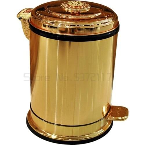 European garbage can household living room creative high-grade stainless steel kitchen pedal wastebasket with cover