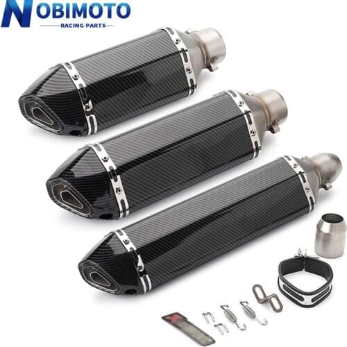 Exhaust Pipe Muffler Motorcycle Exhaust Pipe 51mm With Muffler Modify For MT07 FZ6 CBR250 CB600 ATV Dirt Pit Bike Scooter