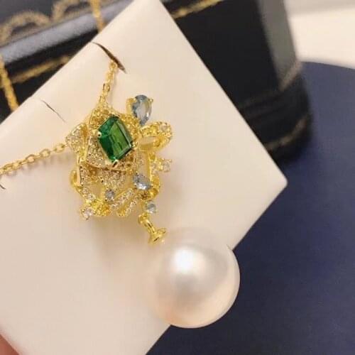 Classical 925 Sterling Silver Pendant Base Settings Mountings Findings Parts for Pearl Crystal Jade Agate Beads Stones 5pcs/lot