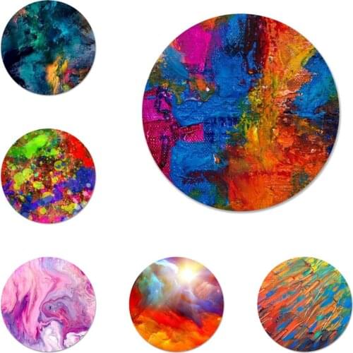 58mm Colorful Art Oil Painting Icons Pins Badge Decoration Brooches Metal Badges For Clothes Backpack Decoration