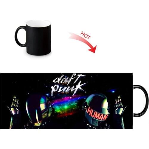 Daft Punk cold hot sensitive mug heat changing color ceramic tea cup magical transforming cofee mugs 12oz