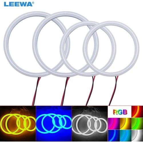LEEWA 2X120mm 2X100mm Car Auto Halo Rings Cotton Lights SMD LED Angel Eyes for BMW E92 DRL White/Blue/Yellow/RGB #CA3975