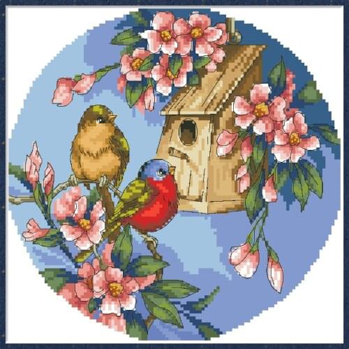 Sweet Home Counted Cross Stitch Patterns Kits Printed Canvas 11CT 14CT Embroidered Paintings Needlework Set DIY Home Decorations