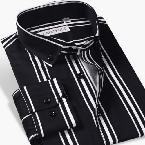 GREVOL New Arrival Mens Long Sleeve Striped Shirt Smart Casual Shirts High Quality Design Male Social Business Turn-down Shirt