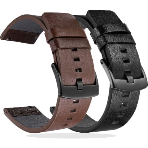 Genuine Leather Wrist Strap For Garmin Vivoactive 4 3 Smart Watch Band For Venu SQ Forerunner245 645 Venu 2 Replacement Bracelet