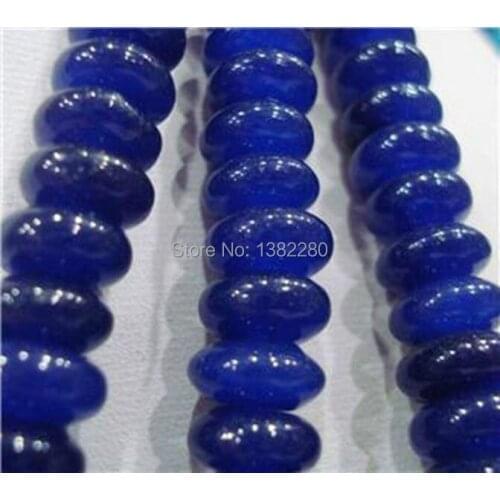 New! 4x6mm Blue Blue color gem chalcedony Abacus Loose Beads 15" Fashion jewelry DIY handmade beads