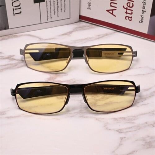 Rockjoy Computer Glasses Male Anti Blue Light No Screw Eyeglasses Frames Men Rectangle Ultralight Spectacles for Prescription