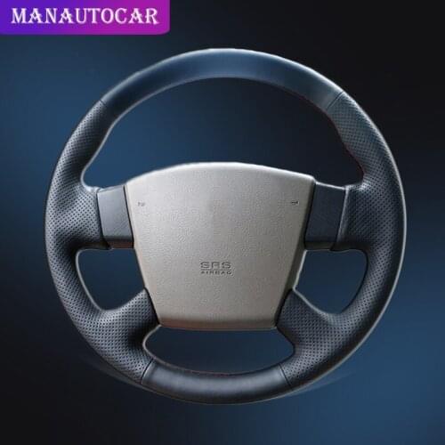 Car Braid On The Steering Wheel Cover for Nissan Teana 2005 Hand Stitched DIY Auto Leather Interior Accessories Car-styling