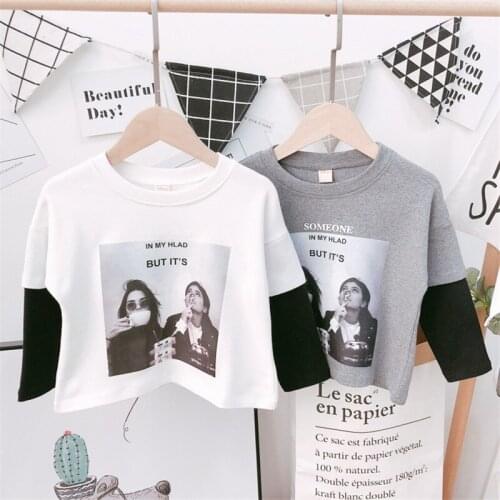 2 3 4 5 6 Years Boys Shirts Casual Printed Long Sleeve Stitching Tops For Boy Kids Clothing Autumn Cotton Toddler Child Shirt T