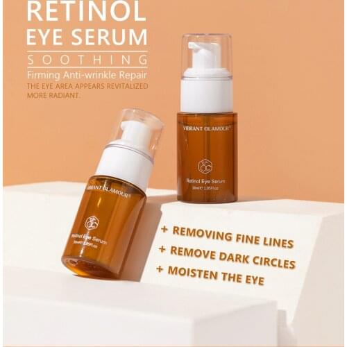 VIBRANT GLAMOUR Retinol Eye Serum Anti-Wrinkle Remove Eye bags Fade Fine lines Dark Circles Brighten Whitening Skin Care 30ml