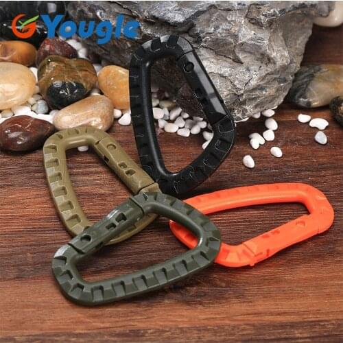 YOUGLE 5 pcs/lot Plastic Carabiners Hanging Buckle Hook Keychain Bushcraft Outdoor Tools