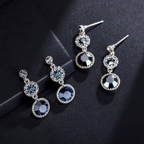 Luxury S92 5 Jewelry Elegant Flower Zircon Drop Earrings Female Promise Wedding Engagement High Grade Party Vintage Accessories