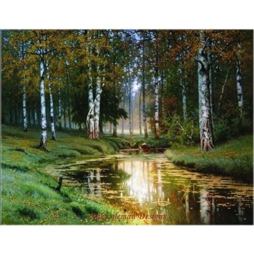 Needlework for embroidery DIY DMC High Quality - Counted Cross Stitch Kits 14 ct Oil painting - Landscape with a River