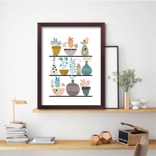 Modern Nordic Plant Flower Canvas Print Painting Poster, Wall Pictures For Kids Room Home Decoration, Frame not include DP0322