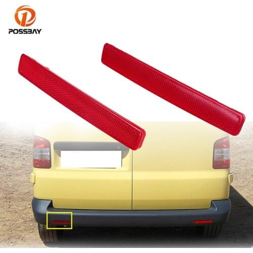 2Pcs Car Rear Bumper Reflective Marker Lamp Red Reflector Tail Light Warning Decoration Stickers for VW Caravelle T5 2003-2015