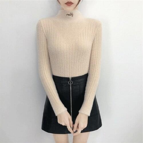 Womens Turtleneck Sweaters 2021 Thick Warm Pullover Cashmere Jumper Soft Knitwear Sweater Korean Women Jumpers