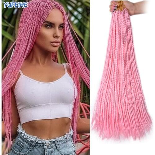 Ombre Senegalese Twist Hair Crochet Braids 24 Inch Crochet Jumbo Braids Twist Hair High Temperature Fiber For Women Daily Use