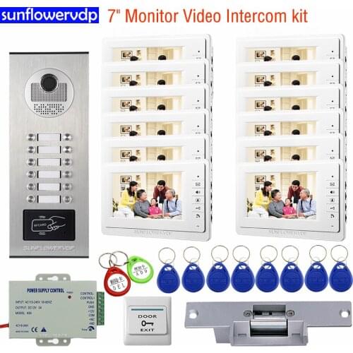 Video Bell 7inch Video Intercom For Home Access Control Intercom System Video Intercoms For a Private House Electric Strike Lock