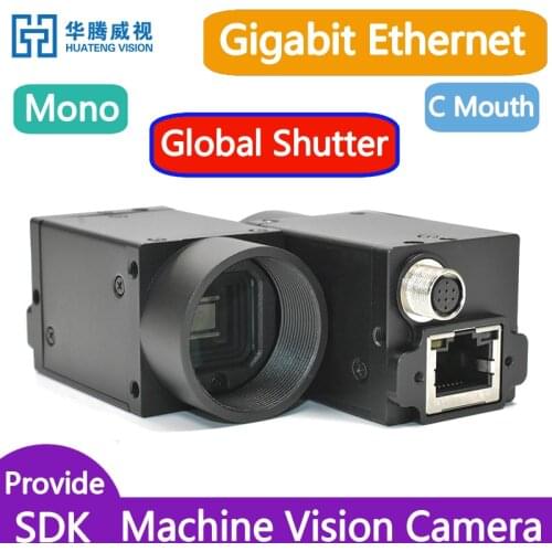 High Speed Gige Ethernet 1.3MP Industrial Machine Vision 1/2" Monochrome Digital Camera + SDK, Global Shutter 1280X1024@ 92FPS