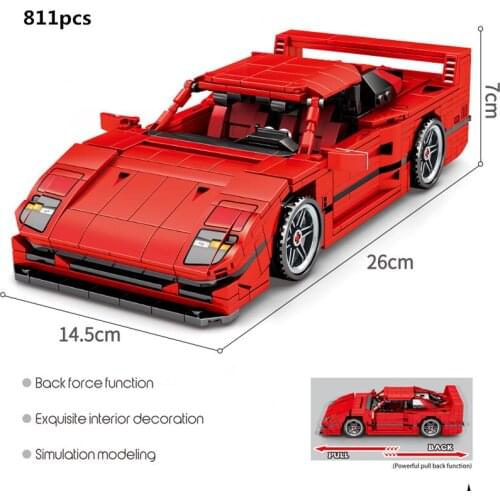 High-Tech Famous Sports Car Building Blocks Speed Champions Racing Vehicle Classic Model Sets Bricks Kids Toys For Children Gift