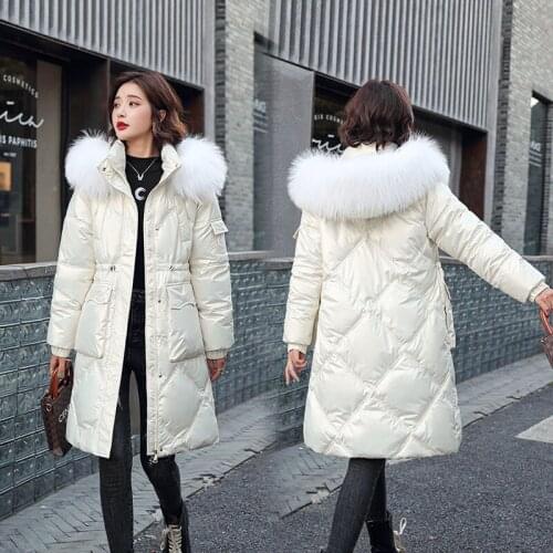 2021 Artificial Fur Collar Winter Jacket Women Winter And Autumn Wear High Quality Pockets Parkas Outwear Women Long Coats M-3XL