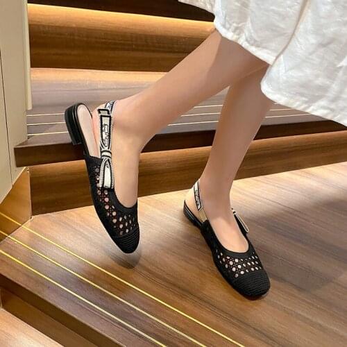 QZYERAI New Summer 2021 Women Brand Sandals Net Yarn Fashion Women Shoes Party Shoes Sandals
