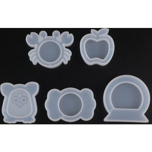 Badge Crab Owl Candy Apple Shaker Molds Epoxy Resin Craft DIY Tools Resin Jewelry Accessories Handmade Charms Mould