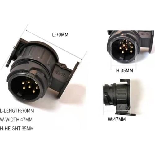 1 Set Waterproof Towbar Towing Socket 13 to 7 Pin Trailer Truck Electric Adapter Plug
