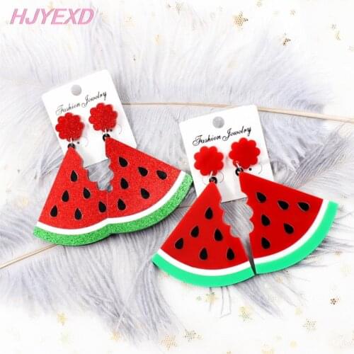 1pair) HP022 Watermelon Dangle Earring Laser Cutout Summer Glitter Acrylic Earrings