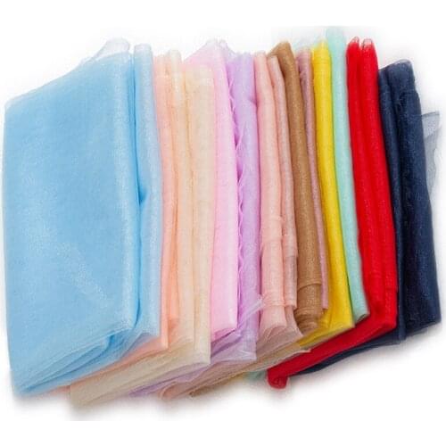 150CM Wide Bright Silk Soft Mesh Fabric For Wedding Dress Manicure Photo Background Cloth Gauze Tulle Lace Fabric P153