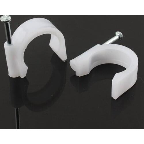 20pcs 1/2'' 3/4'' 1'' Natural Gas Pipe Nail Clamp Bellows Pipe Clip 16mm 20mm 25mm PVC Pipe Clip U-type Threading Pipe Clamp