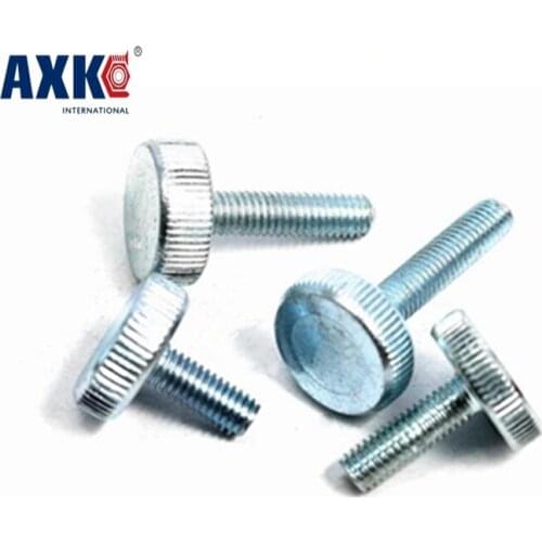 2018 Axk 2pcs Din653 Gb835 M10*(20/25/30/35/40/45/50)mm Knurling Flat Head Knurled Thumb Screw Hand Tighten Computer Screws M10