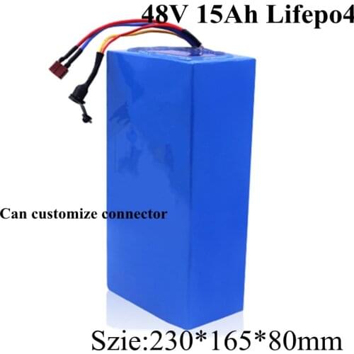 Lifepo4 48v 15ah battery with BMS for replacement 1000W 1500W bicycle scooter mountain bike citycoco Tricycle +3A Charger