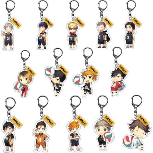 Anime Haikyuu!! Shoyo Tobio Daichi Sawamura koushi Nishinoya Asahi Kei Shimizu kiyoko Atsumu Osamu figure keychain pendant gift