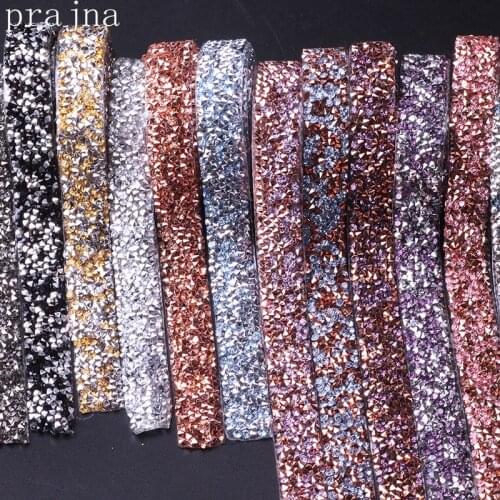 Prajna Resin Rhinestone Tape Applique Hotfix Craft Rhinestone Trim Chain Artwork Wedding Dress Decoration 1 Yard 1.5cm 3cm Width