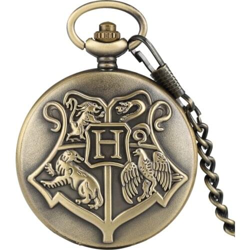 Retro Bronze Quartz Pocket Watch Full Hunter Pendant Pocket Clock Vintage Stylish Fob Chain Antique Watches Men Women