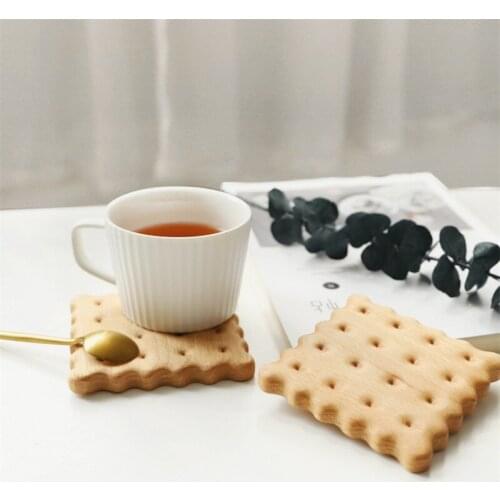 Wood Tea Cup Insulation Pad Creative Cookie Coaster Coffee Mug Holder Photography Props Mats Wedding Party Decoration Crafts