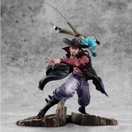 34cm One Piece Anime Jracule Mihawk Strongest Swordsman Figurine Combat Pvc Action Figure Collection Model Toys Gift For Kids