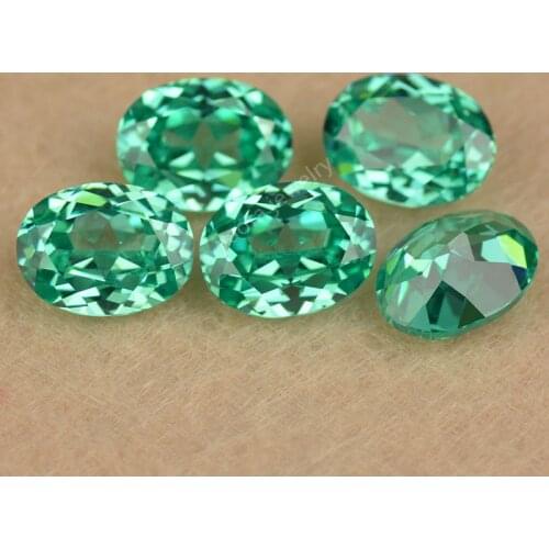 HOT Sale 5A Lab Grown Paraiba Stone Blue Green Color Transparent Oval Shape Brilliant Cut Synthetic Gems Paraiba For Jewelry