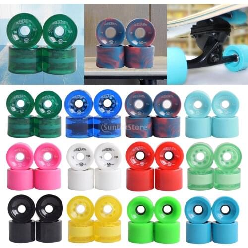 51mm x 70mm 4Pcs Skateboard Wheels Outdoor Classic PU Cruiser Longboard Replacement Wheel Maintain Bearing PU Cover Grip