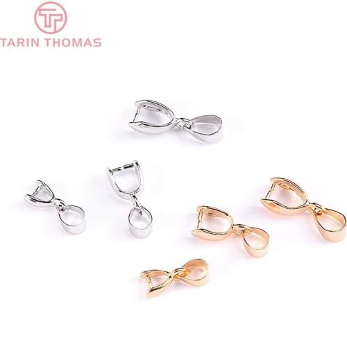 20PCS 6MM 7MM 24K Gold Color Brass Necklace Earring Connect Clasp for Jewelry Making Findings Accessories